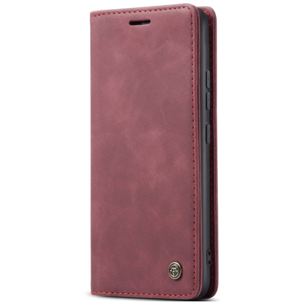 "CaseMe" Retro solīds atvēramais ādas maciņš - bordo (Redmi Note 14 Pro 5G / Note 14 Pro+ 5G / Poco X7 5G)