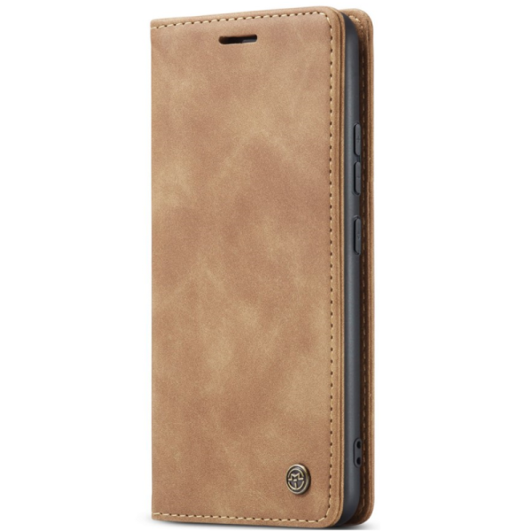 "CaseMe" Retro solīds atvēramais ādas maciņš - gaiši brūns (Redmi Note 14 Pro 5G / Note 14 Pro+ 5G / Poco X7 5G)