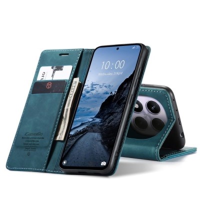 Xiaomi Redmi Note 14 Pro 4G CaseMe Retro solīds atvēramais ādas zaļš maciņš - maks | Vacins.lv