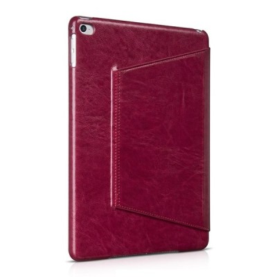 Prabangus „HOCO“ Retro Crystal serijos odinis atverčiamas raudonas (bordinis) Apple iPad Air 2 dėklas / Priedai.lt
