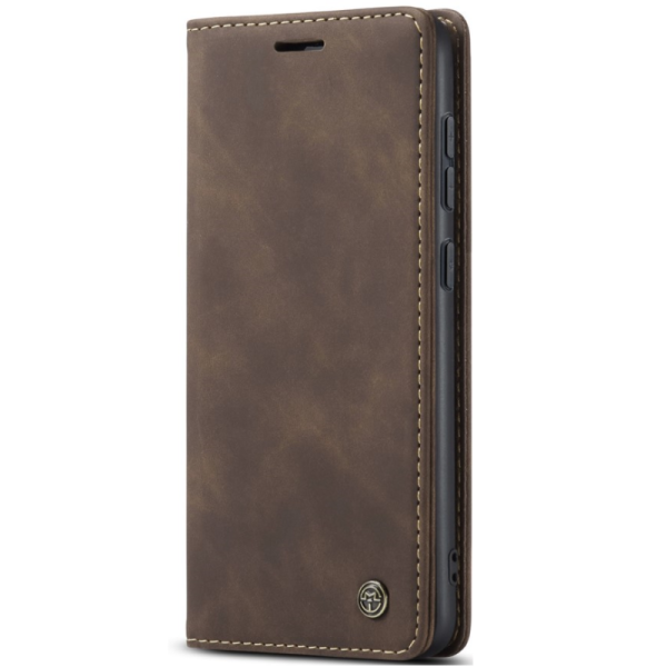 "CaseMe" Retro solīds atvēramais ādas maciņš - brūns (Galaxy S24+ / S25+)