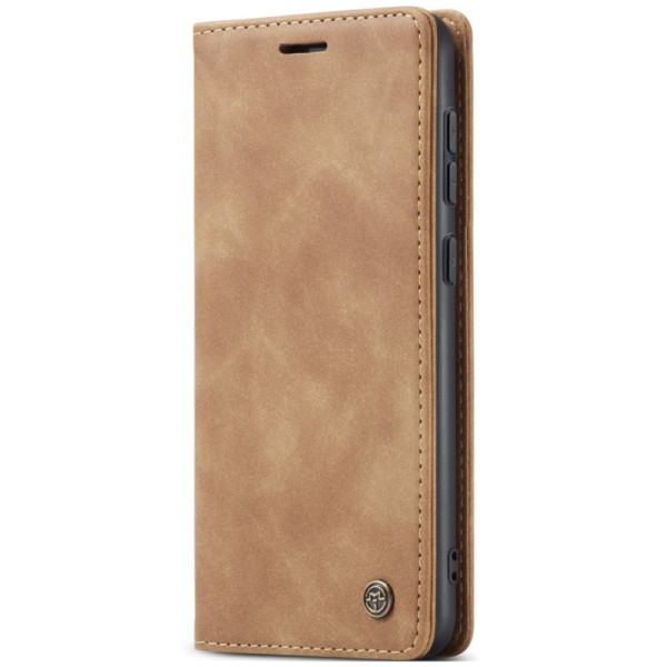 "CaseMe" Retro solīds atvēramais ādas maciņš - gaiši brūns (Galaxy S24+ / S25+)