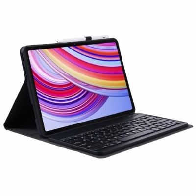 Xiaomi Redmi Pad Pro (Poco Pad) "Bosina" ādas atvēramais melns futrālis ar bluetooth tastatūra | Vacins.lv