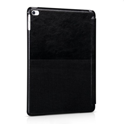 Prabangus „HOCO“ Crystal Fashion serijos odinis atverčiamas juodas Apple iPad Air 2 dėklas / Priedai.lt