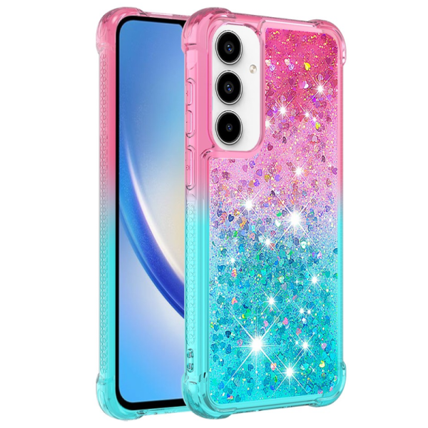 "Yibo" Shine cietā silikona (TPU) vāciņš - rozs/zils (Galaxy A36)