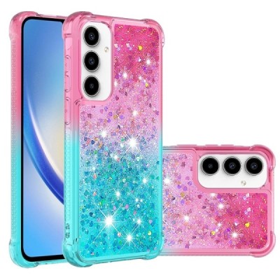 Samsung Galaxy A36 "Yibo" Shine cietā silikona (TPU) vāciņš - rozs/zils | Vacins.lv