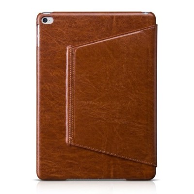 Greznais „HOCO“ Retro sērijas ādas atvērams brūns Apple iPad Air 2 futrālis / Vacins.lv