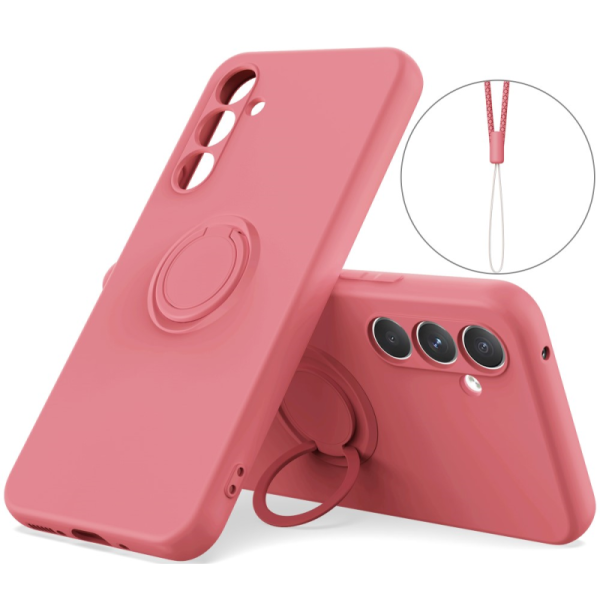 „Ring“ Kickstand (TPU) apvalks - sarkans (Galaxy A55)