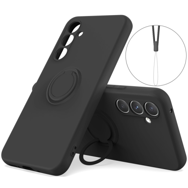 „Ring“ Kickstand (TPU) apvalks - melns (Galaxy A35)