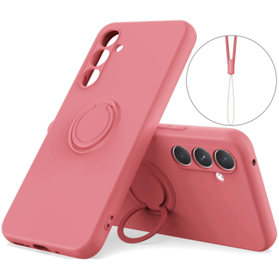 Samsung Galaxy S24 "Dechen" Ring Kickstand cieta silikona (TPU) apvalks - sarkans | Vacins.lv
