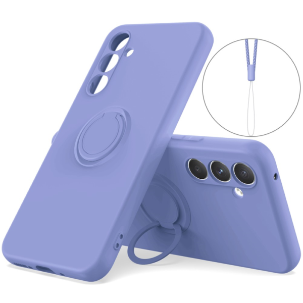 "Dechen" Ring Kickstand cieta silikona (TPU) apvalks - violets (Galaxy S24)