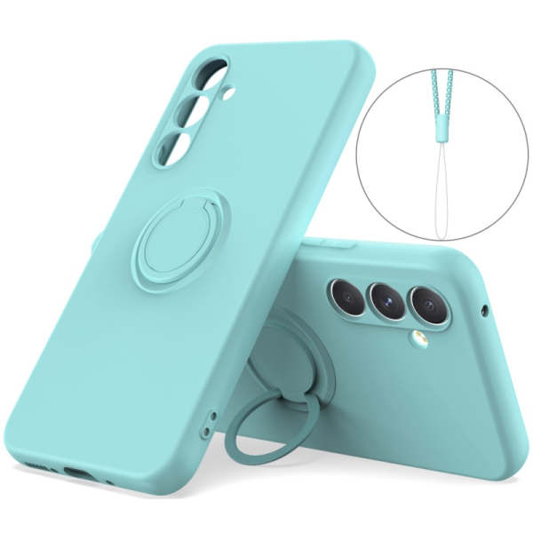 "Dechen" Ring Kickstand cieta silikona (TPU) apvalks - piparmētru (Galaxy A15)