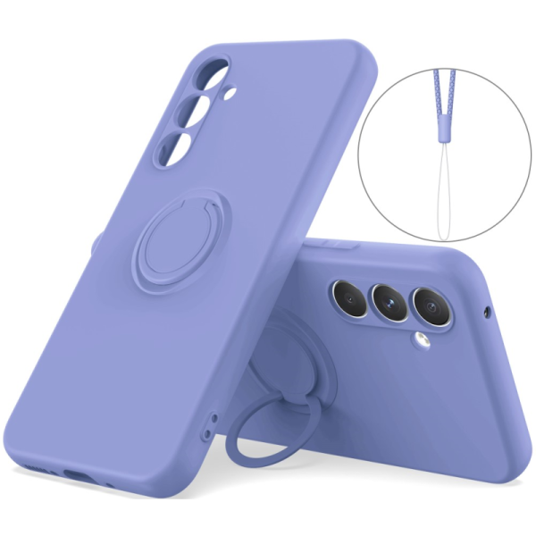 "Dechen" Ring Kickstand cieta silikona (TPU) apvalks - violets (Galaxy A15)