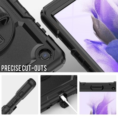 Samsung Galaxy Tab A7 Lite 8.7 sustiprintos apsaugos (360°) juodas dėklas - nugarėlė | Priedai.lt