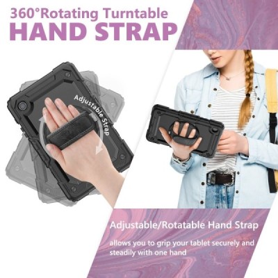 Samsung Galaxy Tab A7 Lite 8.7 sustiprintos apsaugos (360°) juodas dėklas - nugarėlė | Priedai.lt