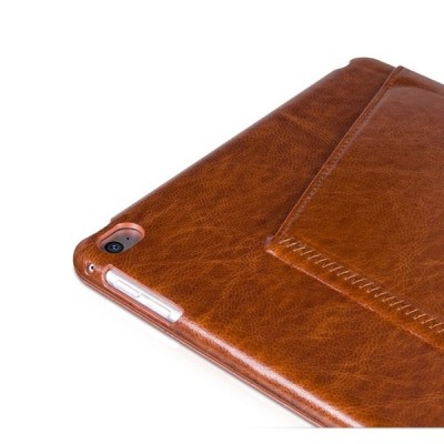 Greznais „HOCO“ Retro sērijas ādas atvērams brūns Apple iPad Air 2 futrālis / Vacins.lv
