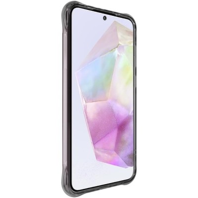 Samsung Galaxy A36 "Imak" pastiprinātas aizsardzības cieta silikona (TPU) airbag pelēks (caurspīdīgs) vāciņš | Vacins.lv
