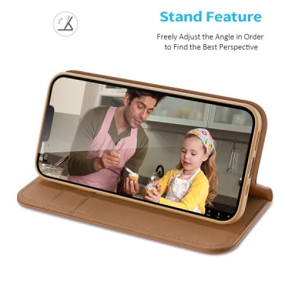 „Dux Ducis“ Hivo atvērams maciņš - brūns (iPhone 17e / 16e)