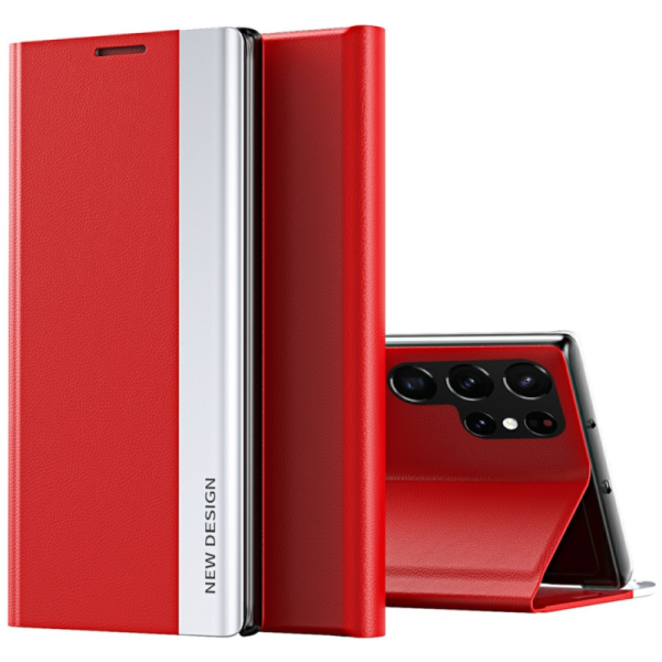 "Baoshi" Side Line atvērams maciņš - sarkans (Galaxy S25 Ultra)