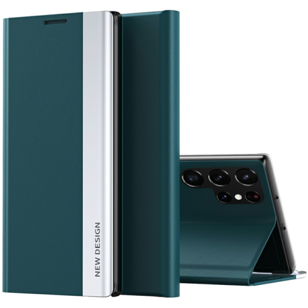 "Baoshi" Side Line atvērams maciņš - zaļš (Galaxy S25 Ultra)