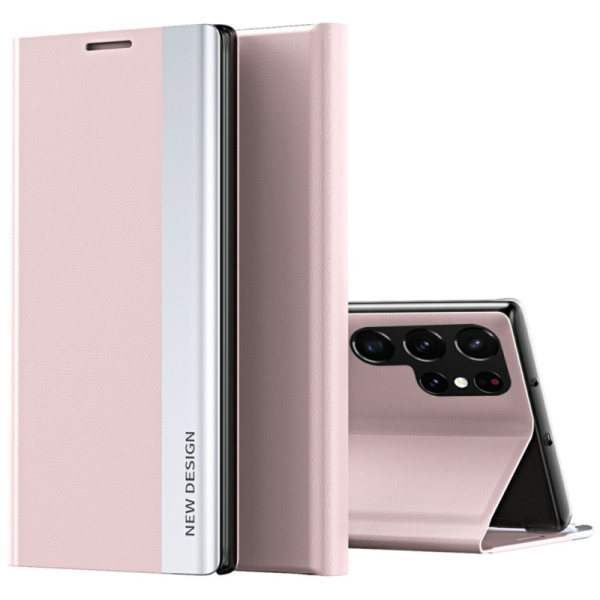 "Baoshi" Side Line atvērams maciņš - rozs (Galaxy S25 Ultra)