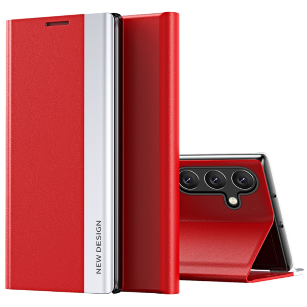 "Baoshi" Side Line atvērams maciņš - sarkans (Galaxy A35)