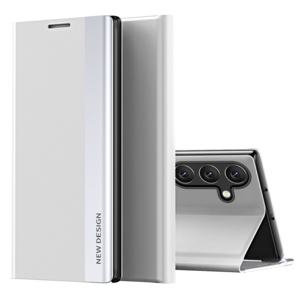 "Baoshi" Side Line atvērams maciņš - pelēks (Galaxy A35)