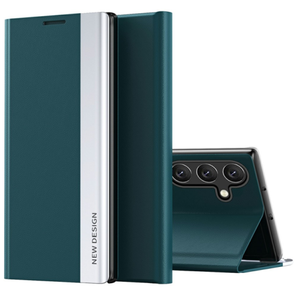 "Baoshi" Side Line atvērams maciņš - zaļš (Galaxy S24 / S25)