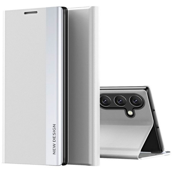 "Baoshi" Side Line atvērams maciņš - pelēks (Galaxy S24+ / S25+)