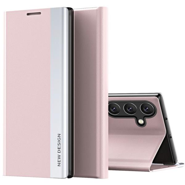 "Baoshi" Side Line atvērams maciņš - rozs (Galaxy S24+ / S25+)