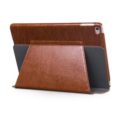 Greznais „HOCO“ Retro sērijas ādas atvērams brūns Apple iPad Air 2 futrālis / Vacins.lv