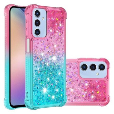 Samsung Galaxy A26 "Yibo" Shine cietā silikona (TPU) vāciņš - rozs/zils | Vacins.lv