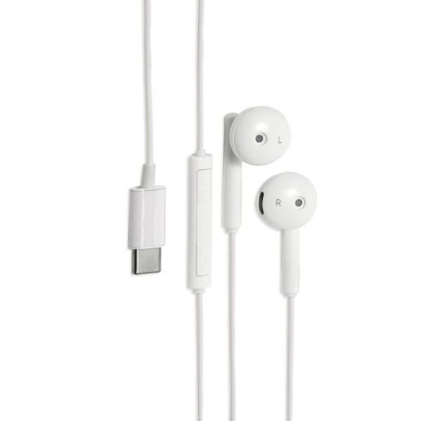 "Bullet" austiņas ar Type-C savienotāju - baltas