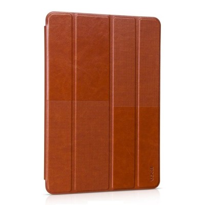 Prabangus „HOCO“ Crystal Fashion serijos odinis atverčiamas rudas Apple iPad Air 2 dėklas / Priedai.lt