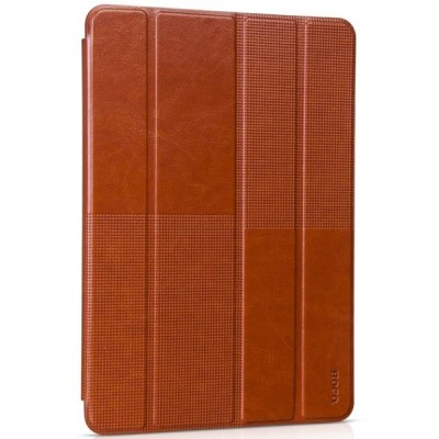 Prabangus „HOCO“ Crystal Fashion serijos odinis atverčiamas rudas Apple iPad Air 2 dėklas / Priedai.lt