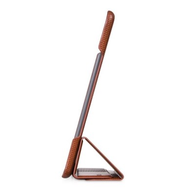 Prabangus „HOCO“ Crystal Fashion serijos odinis atverčiamas rudas Apple iPad Air 2 dėklas / Priedai.lt