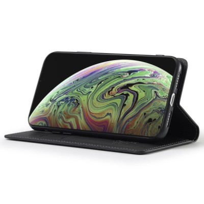 Apple iPhone X (iPhone Xs) LC IMEEKE atvēramais melns maciņš - maks | Vacins.lv