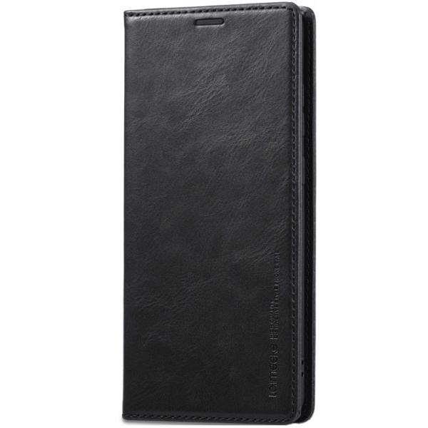 „LC.IMEEKE“ atverčiamas dėklas, knygutė - juodas (Galaxy S21 Ultra)