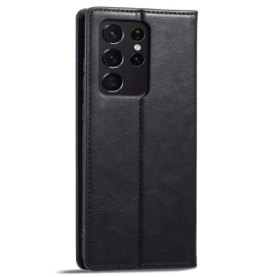 Samsung Galaxy S21 Ultra LC IMEEKE atverčiamas juodas odinis dėklas - piniginė | Priedai.lt