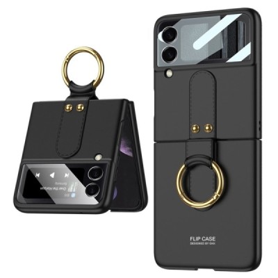 Samsung Galaxy Z Flip4 (F721) „GKK“ Ring plastikinis juodas dėklas - nugarėlė | Priedai.lt