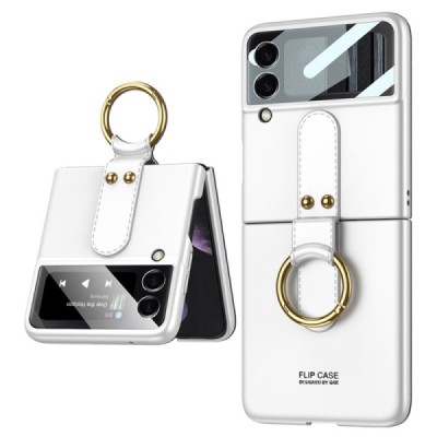 Samsung Galaxy Z Flip4 (F721) "GKK" Ring balts plastika apvalks | vacins.lv