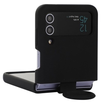 Samsung Galaxy Z Flip4 "Dechen" Ring Kickstand cieta silikona (TPU) apvalks - melns | Vacins.lv