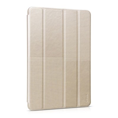 Prabangus „HOCO“ Crystal Fashion serijos odinis atverčiamas auksinis Apple iPad Air 2 dėklas / Priedai.lt