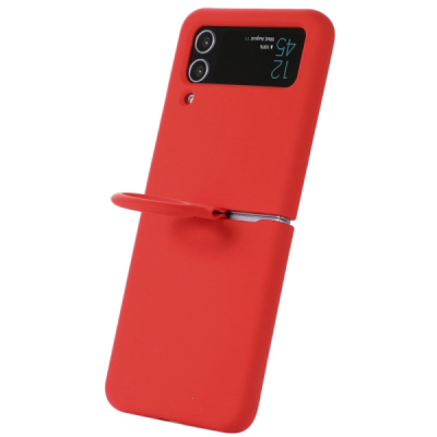 Samsung Galaxy Z Flip4 "Dechen" Ring Kickstand kieto silikono (TPU) dėklas - raudonas | Priedai.lt