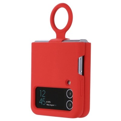 Samsung Galaxy Z Flip4 "Dechen" Ring Kickstand kieto silikono (TPU) dėklas - raudonas | Priedai.lt