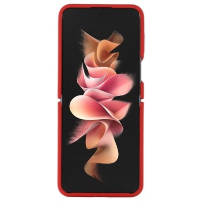 Samsung Galaxy Z Flip4 "Dechen" Ring Kickstand kieto silikono (TPU) dėklas - raudonas | Priedai.lt