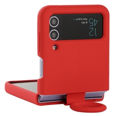 Samsung Galaxy Z Flip4 "Dechen" Ring Kickstand kieto silikono (TPU) dėklas - raudonas | Priedai.lt