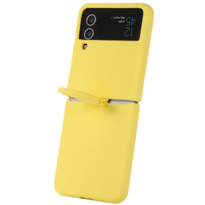 Samsung Galaxy Z Flip4 "Dechen" Ring Kickstand cieta silikona (TPU) apvalks - dzeltens | Vacins.lv