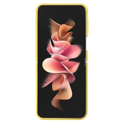 Samsung Galaxy Z Flip4 "Dechen" Ring Kickstand cieta silikona (TPU) apvalks - dzeltens | Vacins.lv