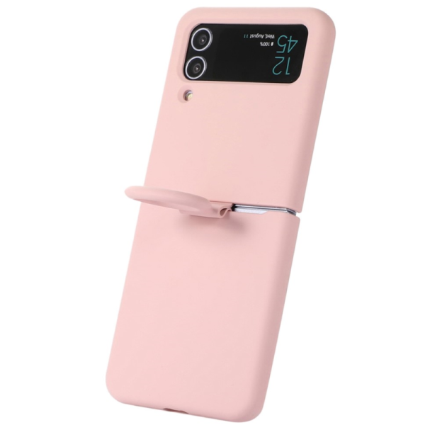 "Dechen" Ring Kickstand cieta silikona (TPU) apvalks - rozs (Galaxy Z Flip4)